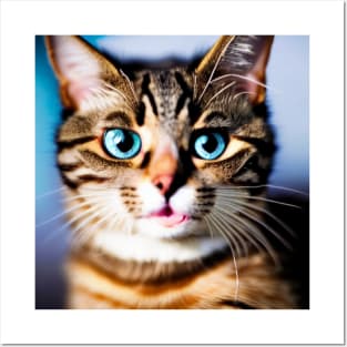 Surprised muzzle of a cute cat Posters and Art